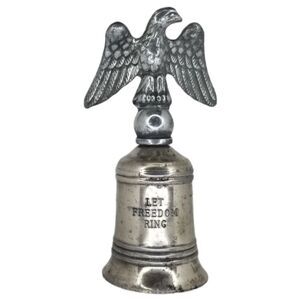 Let Freedom Ring Beautiful Pewter Eagle Bell, USA PA American Metal Vintage